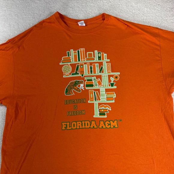 Gildan Florida A&M University Rattlers Education is Freedom T Shirt Size 3XL - Picture 2 of 7